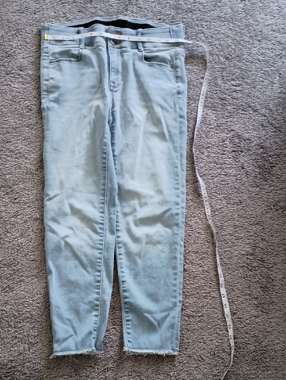 Apt. 9 Lt Blue Frayed Hem Sz8